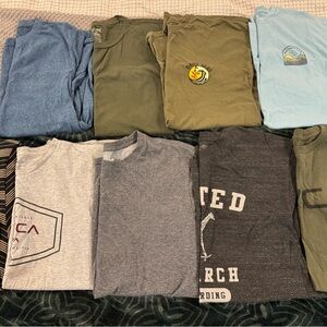 RVCA Men's Short Sleeve Tees - Blue, Green, Gray, Black